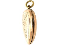 Edwardian 9ct Gold Back & Front Engraved Heart Locket