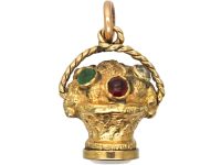 Victorian 9ct Gold Basket of Flowers Giardinetti Charm