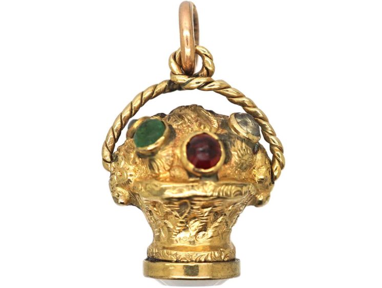 Victorian 9ct Gold Basket of Flowers Giardinetti Charm