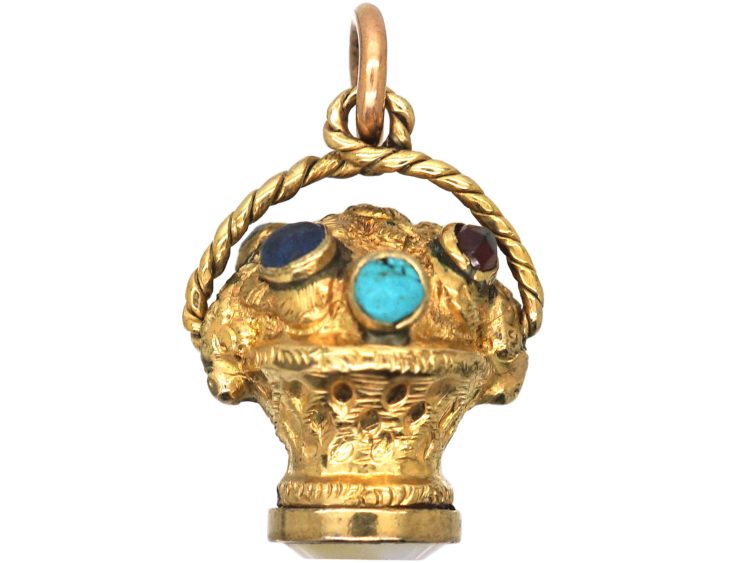 Victorian 9ct Gold Basket of Flowers Giardinetti Charm