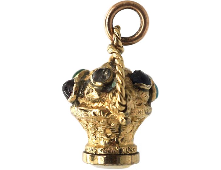 Victorian 9ct Gold Basket of Flowers Giardinetti Charm