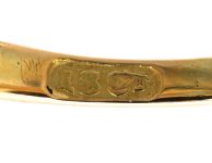 Victorian 18ct Five Stone Old European Cut Diamond Carved Half Hoop Ring