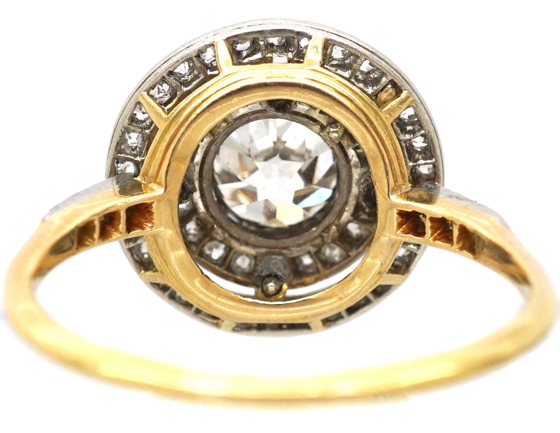 Eqinterface Target Ring Early 20th Century 18ct Gold & Platinum Diamond Target Ring (494Z ...