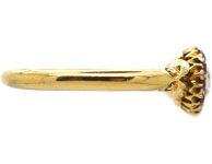 Edwardian 18ct Gold Diamond & Ruby Cluster Ring