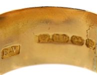 Victorian 18ct Gold Wide Buckle Ring set with a Diamond