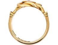Edwardian 18ct Gold Knot Ring set with a Diamond