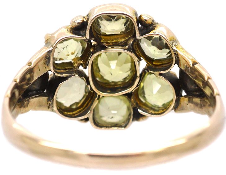 Victorian 18ct Gold Cluster Ring set with Chrysoberyls