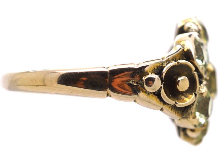 Victorian 18ct Gold Cluster Ring set with Chrysoberyls