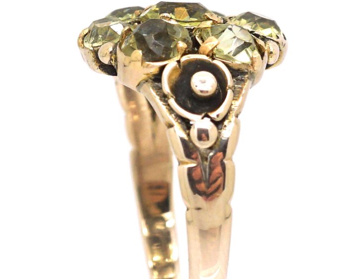 Victorian 18ct Gold Cluster Ring set with Chrysoberyls