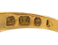 Victorian 18ct Gold Star Ring set with a Diamond & Two Turquoise