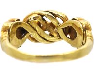 Early 19th Century 15ct Gold Knot Ring with Turquoise Flowers