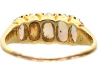 Victorian 18ct Gold Five Stone Opal & Rose Diamond Ring