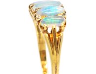 Victorian 18ct Gold Five Stone Opal & Rose Diamond Ring