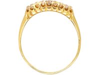 Edwardian 18ct Gold Boat Shaped Ring set with Rubies & Diamonds