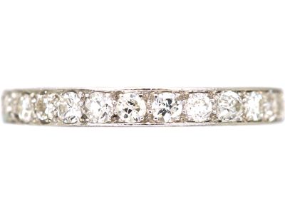 Early 20th Century Narrow Platinum Diamond Eternity Ring