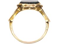 Victorian 15ct Gold Triple Opening Signet Ring set with a Bloodstone