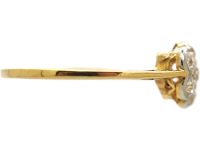 Edwardian 18ct Gold & Platinum Diamond Daisy Cluster Ring