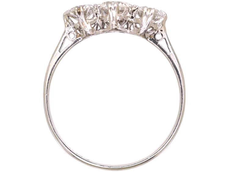 Early 20th Century Platinum Three Stone Diamond Ring