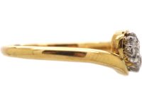 Art Nouveau 18ct Gold & Two Stone Diamond Ring