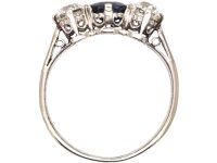 Early 20th Century Platinum & 18ct Gold, Sapphire & Diamond Three Stone Ring