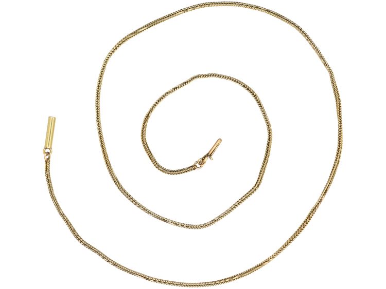 Edwardian 9ct Gold Woven Chain with Barrel Clasp