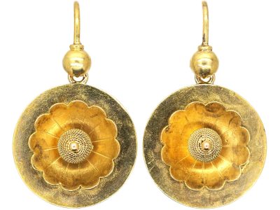 Victorian 15ct Gold Buttercup Earrings