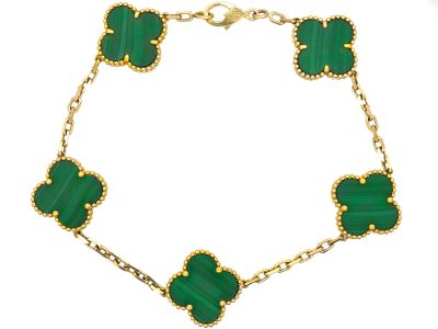 18ct Gold & Malachite Alhambra Bracelet by Van Cleef & Arpels