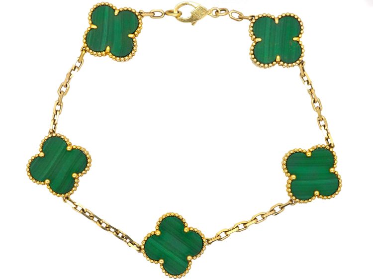 18ct Gold & Malachite Alhambra Bracelet by Van Cleef & Arpels