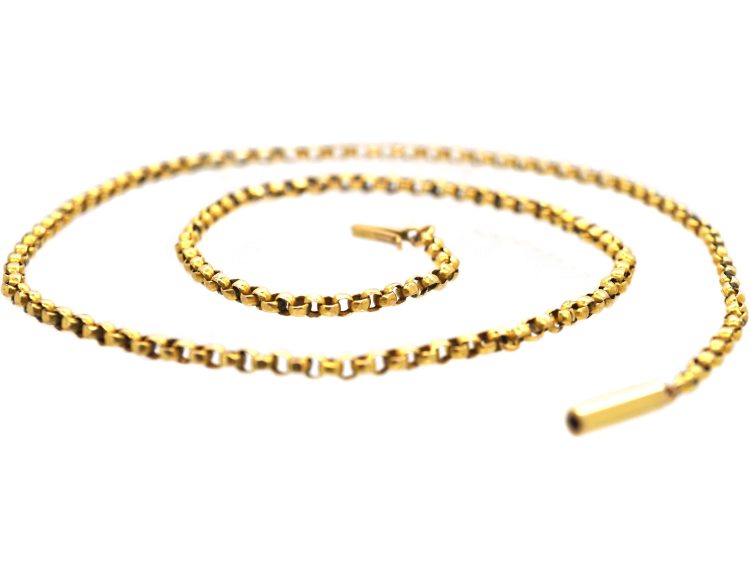 Victorian 9ct Gold Belcher Chain with Barrel Clasp