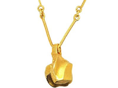 14ct Gold Nugget Pendant on Chain by Björn Weckström for Lapponia