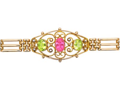 Edwardian 9ct Gold Suffragette Bracelet
