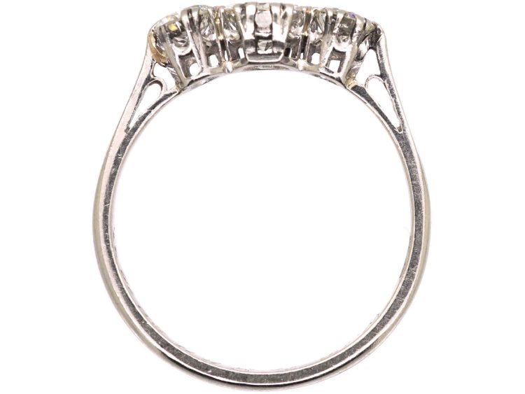 Early 20th Century Platinum Claw Set Three Stone Diamond Ring