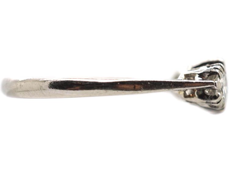 Early 20th Century Platinum Claw Set Three Stone Diamond Ring