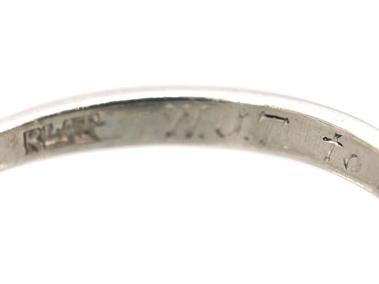 Early 20th Century Platinum Claw Set Three Stone Diamond Ring