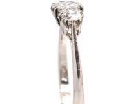 Early 20th Century Platinum Claw Set Three Stone Diamond Ring