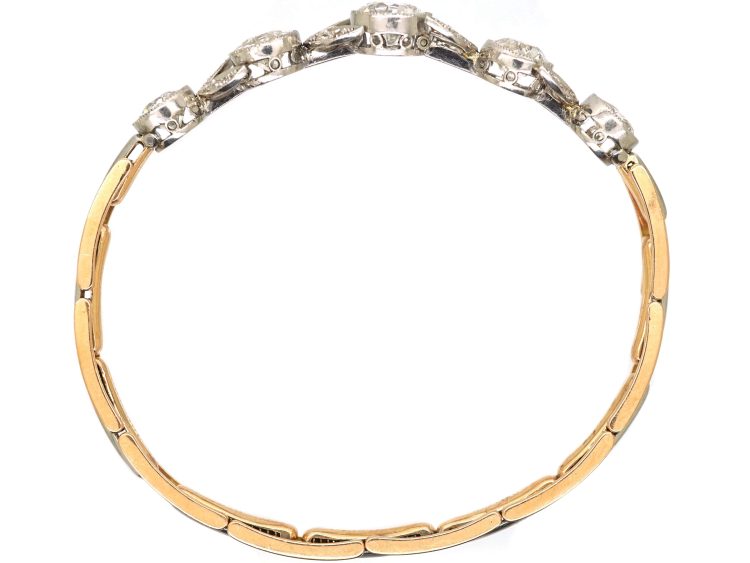 Edwardian 14ct Gold & Platinum Bracelet set with Diamonds