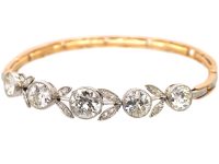 Edwardian 14ct Gold & Platinum Bracelet set with Diamonds