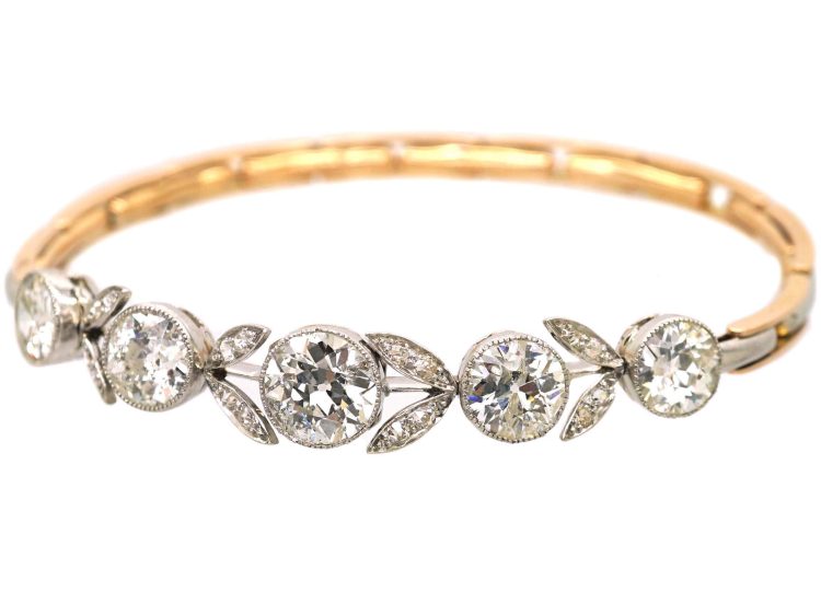Edwardian 14ct Gold & Platinum Bracelet set with Diamonds