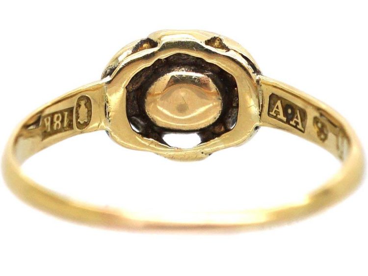 Swedish 19th Century Gold & Silver Rose Diamond Ring