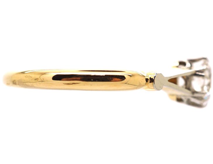 Early 20th Century 18ct Gold & Platinum, Diamond Solitaire Ring