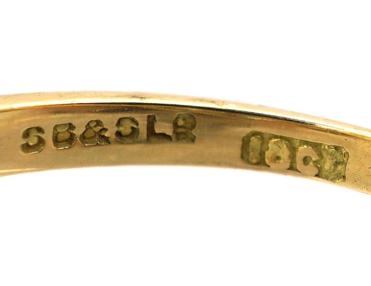 Edwardian 18ct Gold & Platinum Triple Cluster Diamond Ring