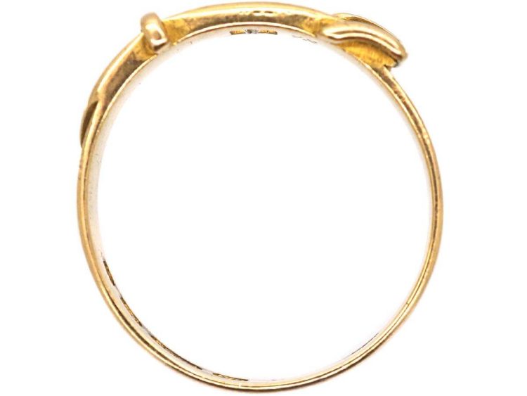 Victorian 15ct Gold Buckle Ring set with a Diamond