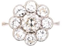 Early 20th Century Platinum Diamond Cluster Ring