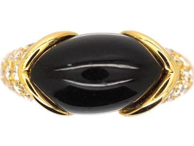 18ct Gold Onyx & Diamond Ring by Cartier, Paris