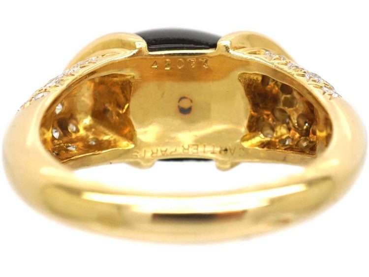 18ct Gold Onyx & Diamond Ring by Cartier, Paris