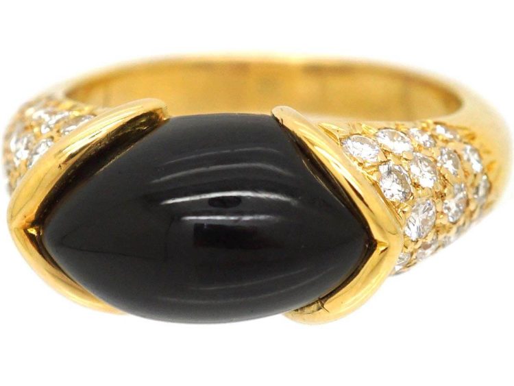 18ct Gold Onyx & Diamond Ring by Cartier, Paris