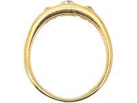 Victorian 18ct Gold Three Stone Diamond Rub Over Ring