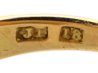 Victorian 18ct Gold Three Stone Diamond Rub Over Ring