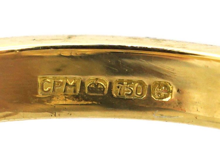 Edwardian 18ct Gold Diamond Cluster Ring with Diamond set Shoulders