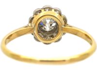 Edwardian 18ct Gold & Platinum Diamond Cluster Ring